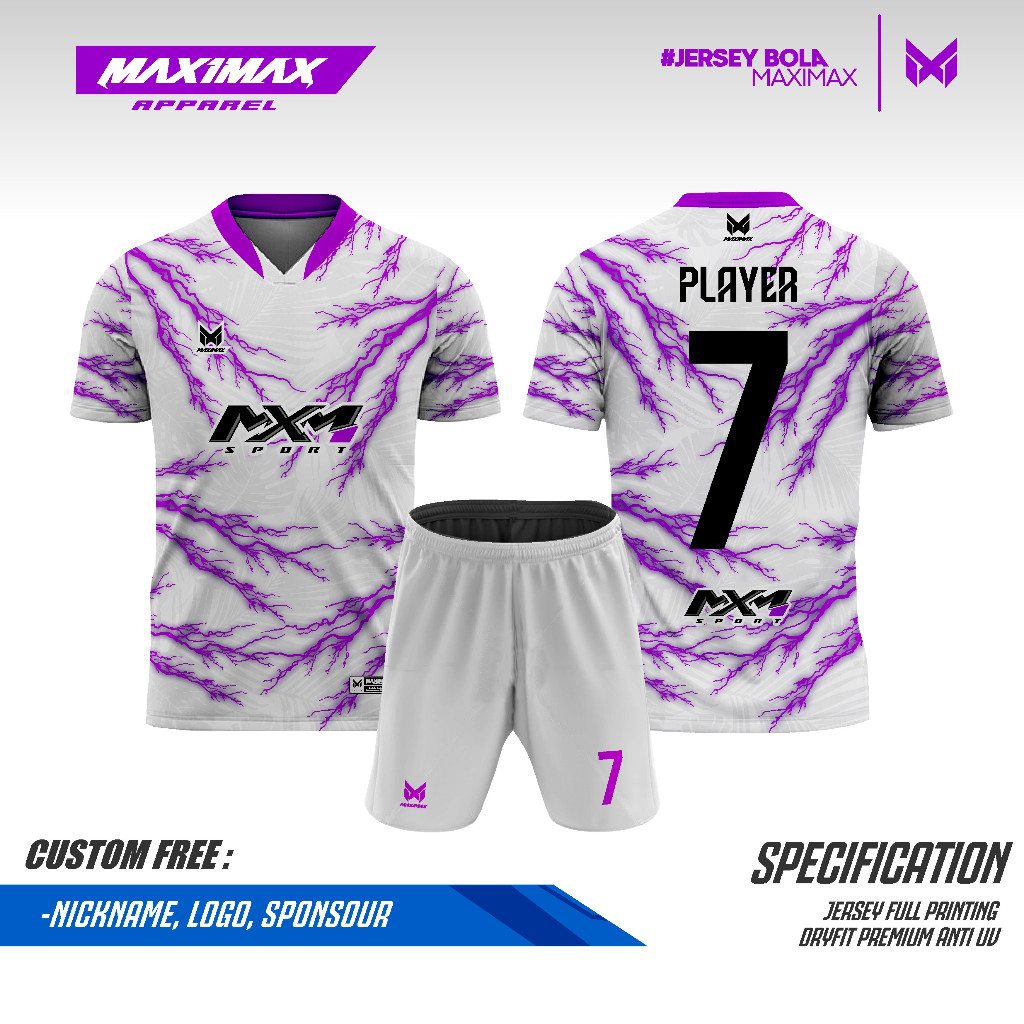 JERSEY FUTSAL CUSTOM | Jersey Vulmina Viola | Jersey Futsal Premium - Maximax Apparel