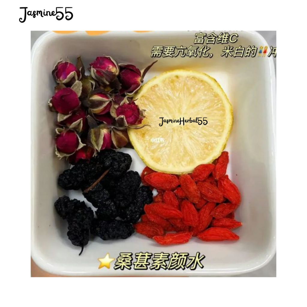 

Golden Rose Mulberry Gojiberry Dried Lemon Mix Herbal Tea Sachet Teh Bunga Kering Premium