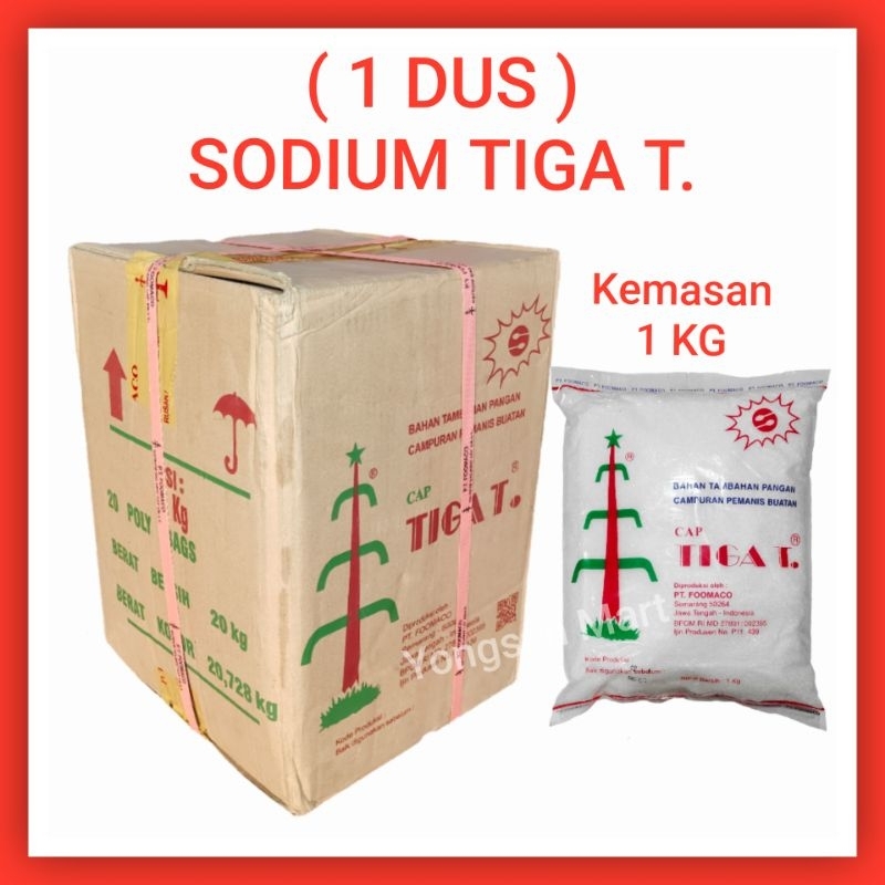 

( 1 DUS ) sodium pemanis buatan Tiga Tebu 1 kg / natrium siklamat sakarin