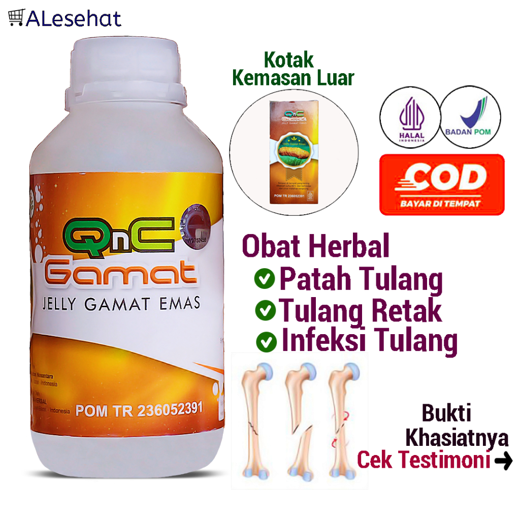 Obat Tulang Patah, Retak, Infeksi & Bengkak Qnc Jelly Gamat