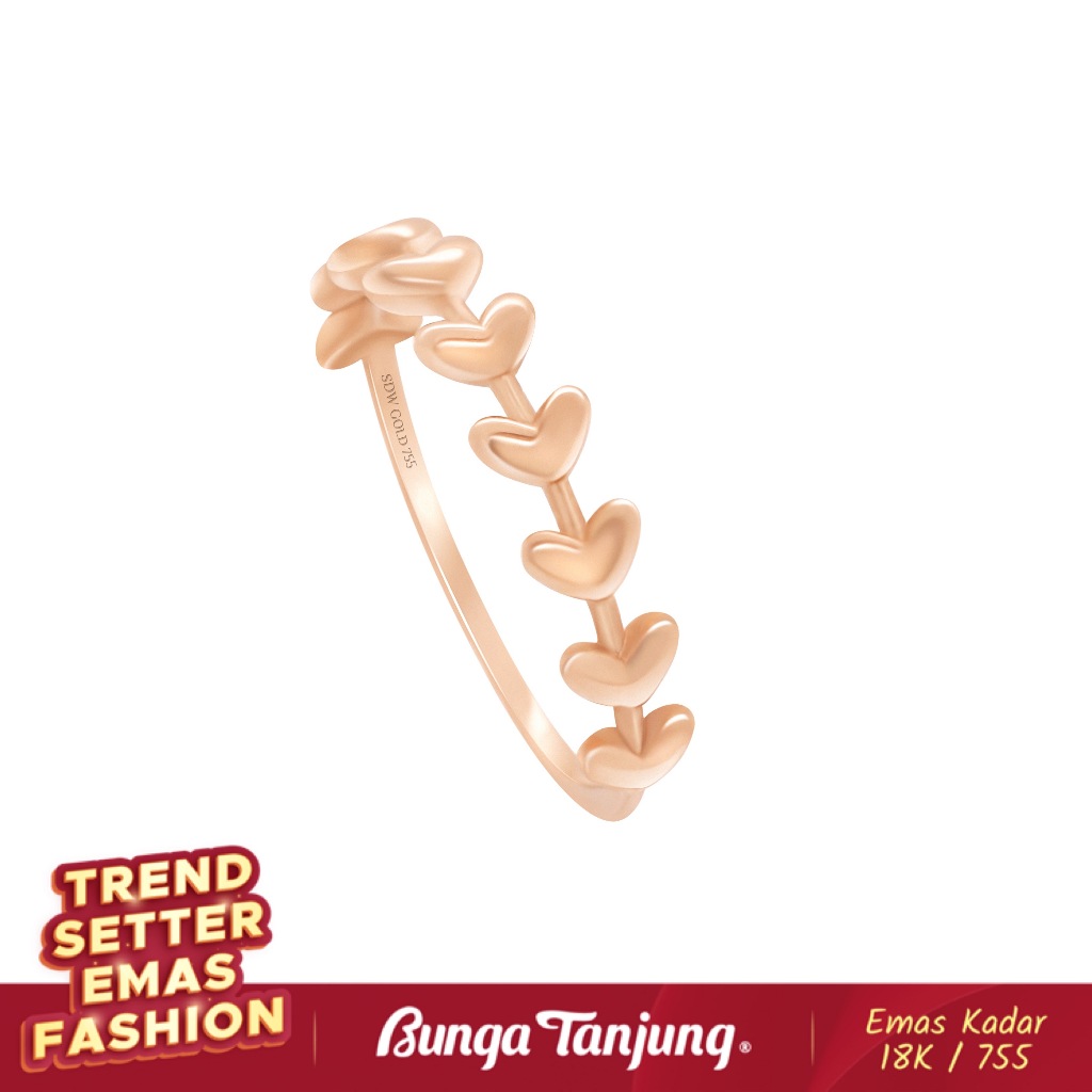 CINCIN GOLDEN LOVE - SDW GOLD - EMAS 18K - BUNGA TANJUNG GOLD