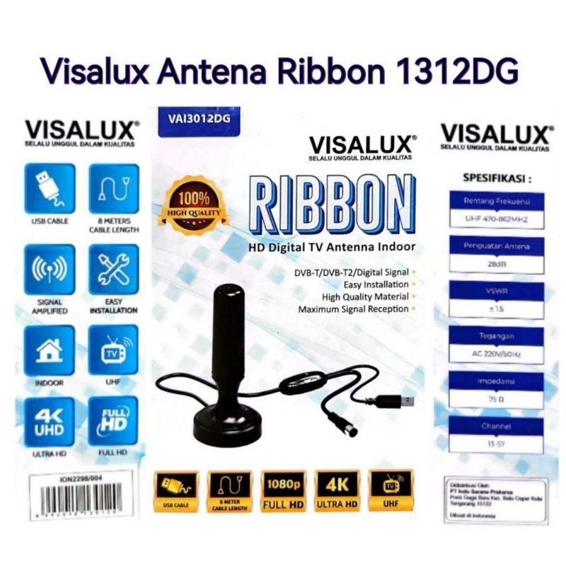 Antena Tv Digital Visalux Ribbon Indoor