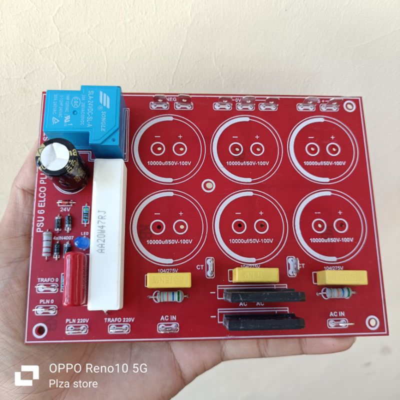 Pcb psu isi 6 elco plus Softstart class AB/Pcb psu class AB isi 6 elko lengkap softstart