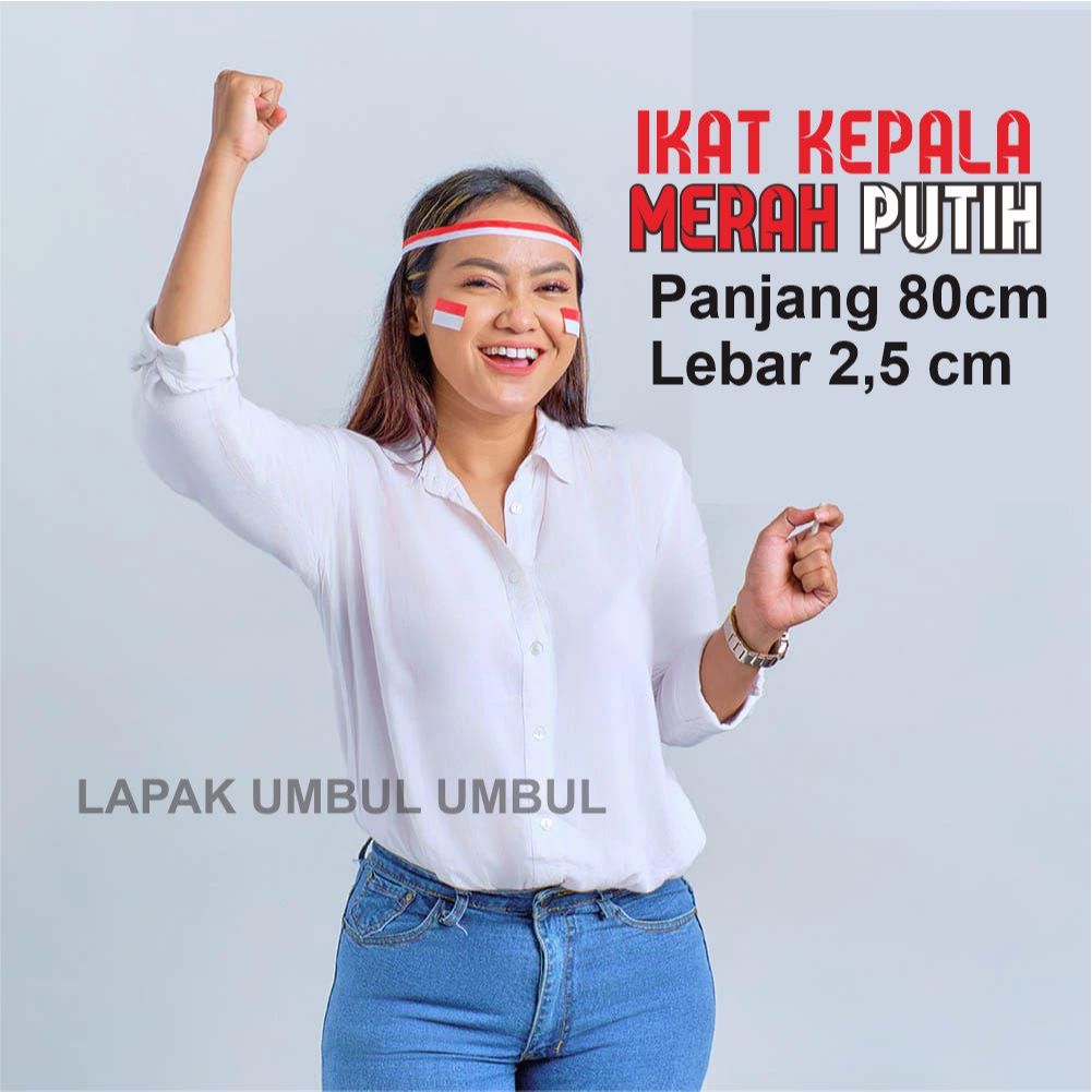 ikat kepala /ikat kepala merah putih /pita merah putih  /ikat kepala pita merah putih