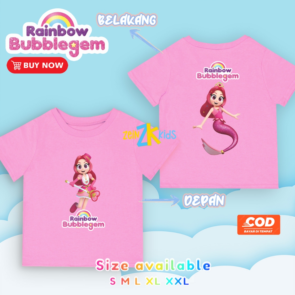 Kaos Anak Rainbow Bubblegem Ruby / Baju Anak Rainbow Bubblegem Red Ruby