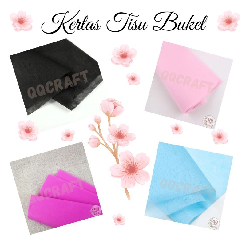 

(5 lembar )KERTAS TISSUE BUKET KERTAS BUKET FLOWER WRAPPING PAPER