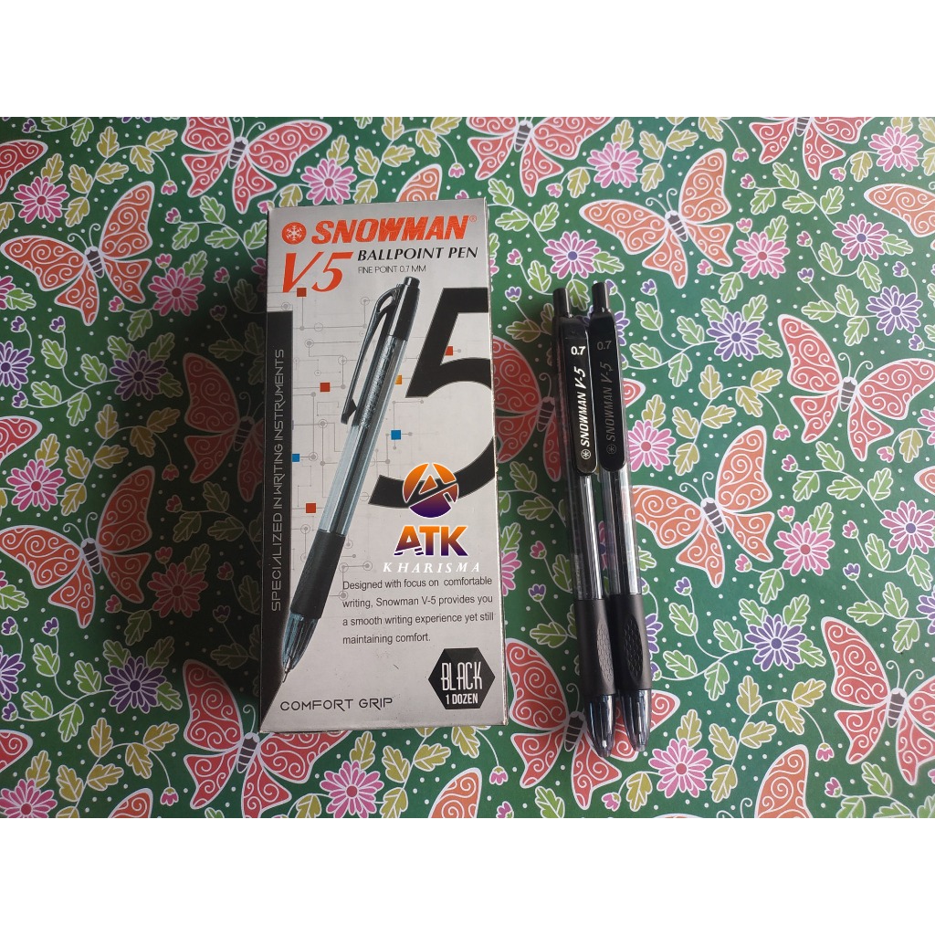 

Pulpen Snowman V5 0.7mm - Hitam