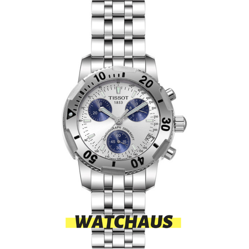 JAM TANGAN PRIA TISSOT T17148634 T17.1.486.34 PRS200 ANALOG CHRONOGRAPH MULTI COLOR SILVER BLUE STAI