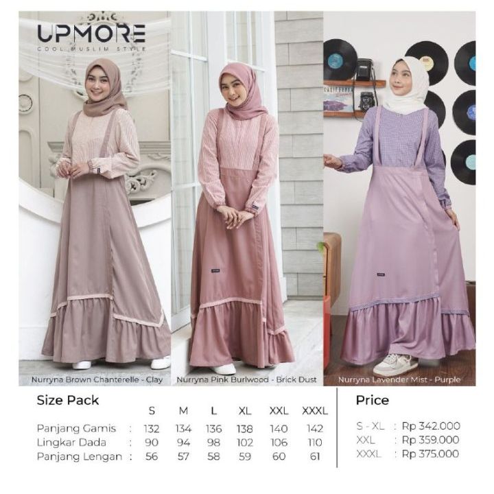 [COD] PROMO UPMORE NURRYNA - GAMIS WANITA UPMORE || OIRGINAL || Upmore Nurryna Brown, Lavender, Pink