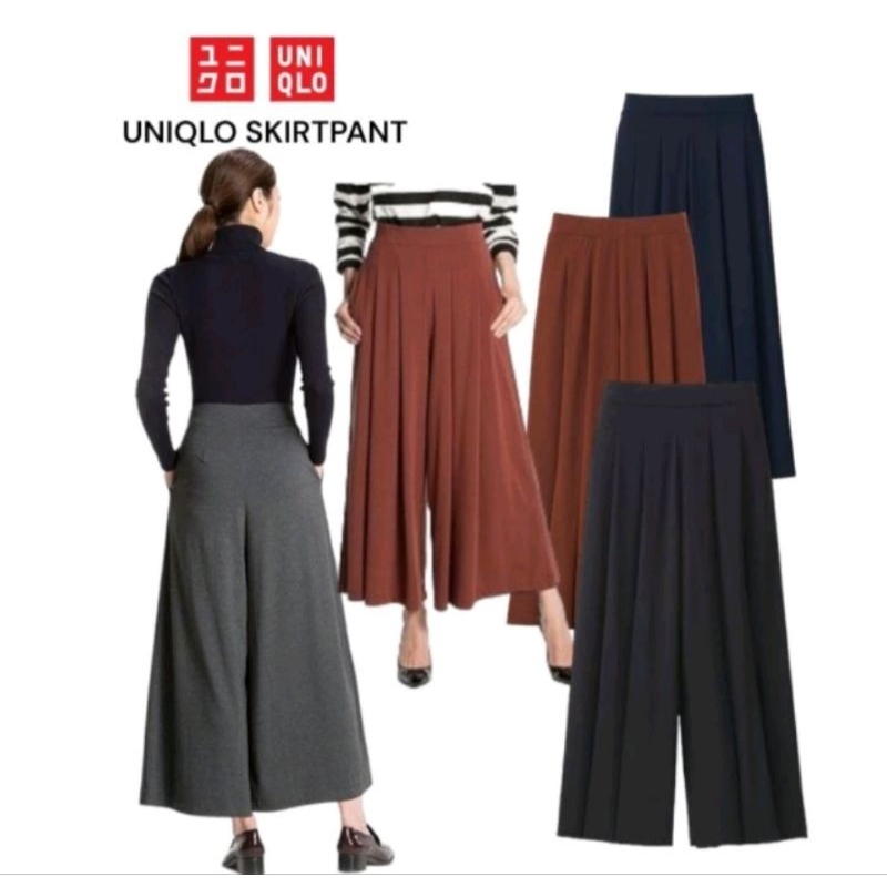 UNQ comfy jersey wide cullotes / celana kulot panjang wanita