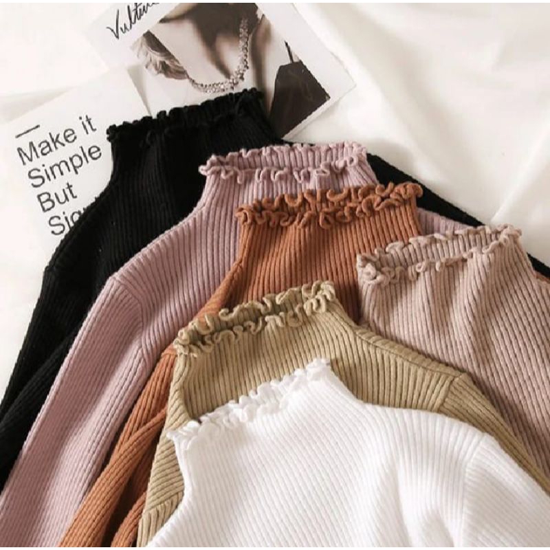 Baju rajut import kriwil lengan panjang