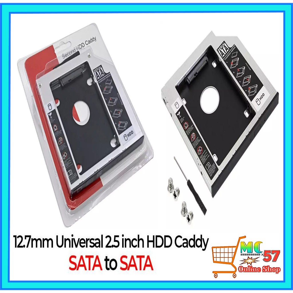 HDD Caddy 12.7mm SATA 3.0 untuk 2.5 cm SSD Case Hard Disk Drive Adaptor untuk laptop CD DVD-ROM Univ