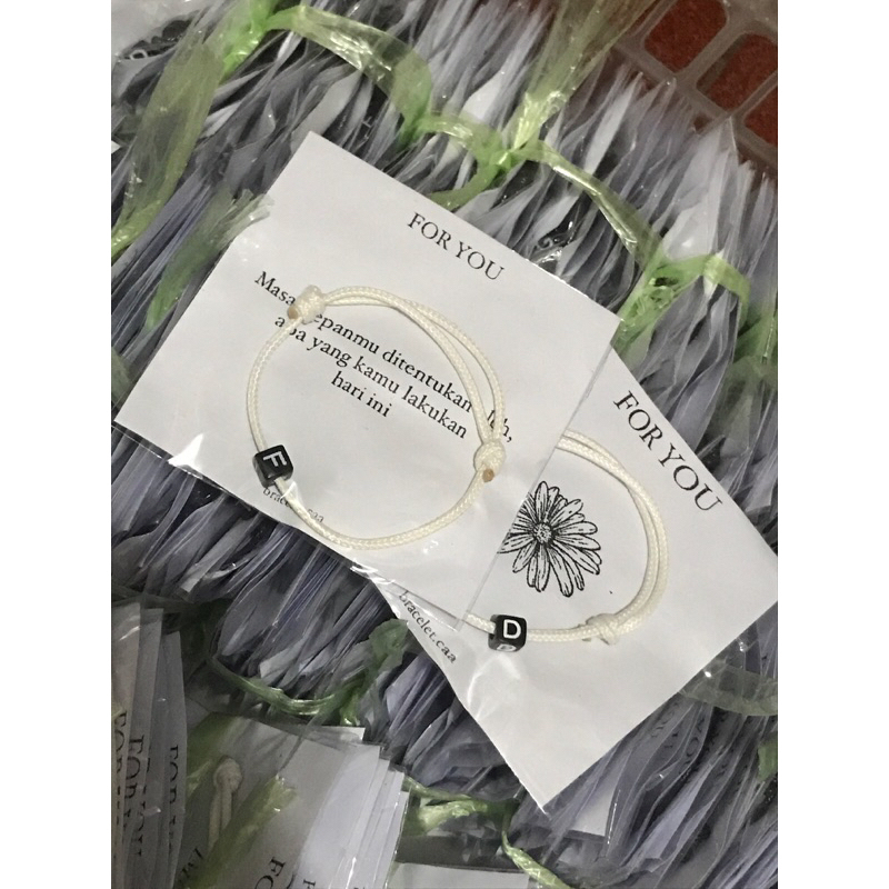 [HANDMADE]GELANG INISIAL TALI SATIN/GELANG AESTHETIC/GELANG INISIAL/GELANG NAMA/GELANG COUPLE