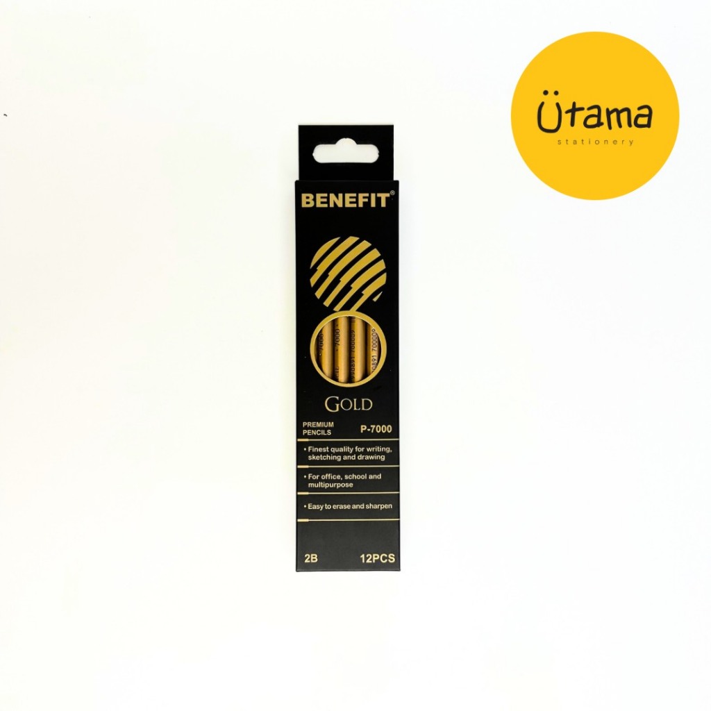 

Pensil 2B Benefit Gold Premium Pencils P-7000 / Pensil Premium / Pensil Non-Toxic