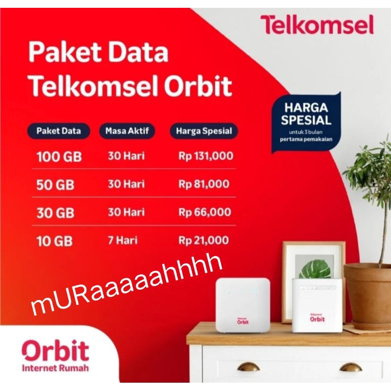 Kartu Perdana Telkomsel Orbit Free Kuota 55GB