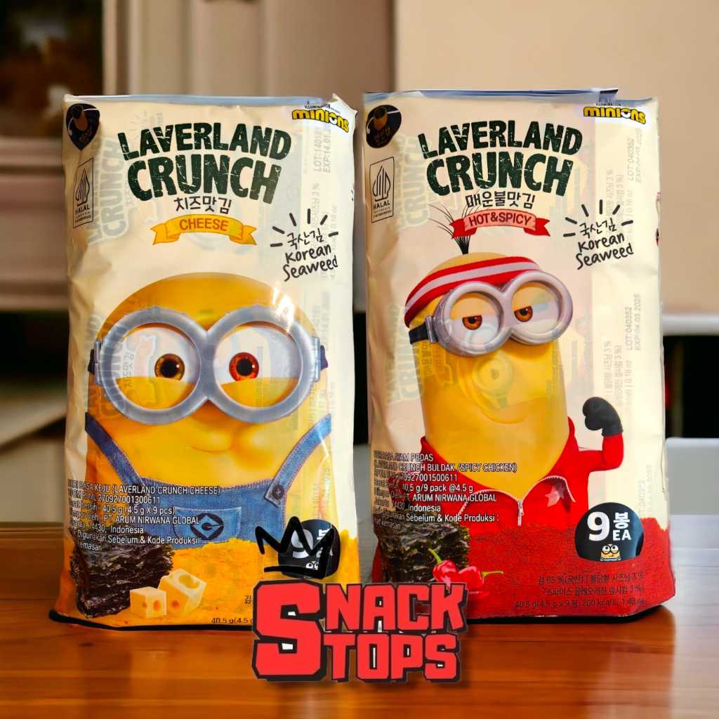 

Laverland Crunch Hot&Spicy / Cheese (4,5gr*9) Rumput Laut Minion