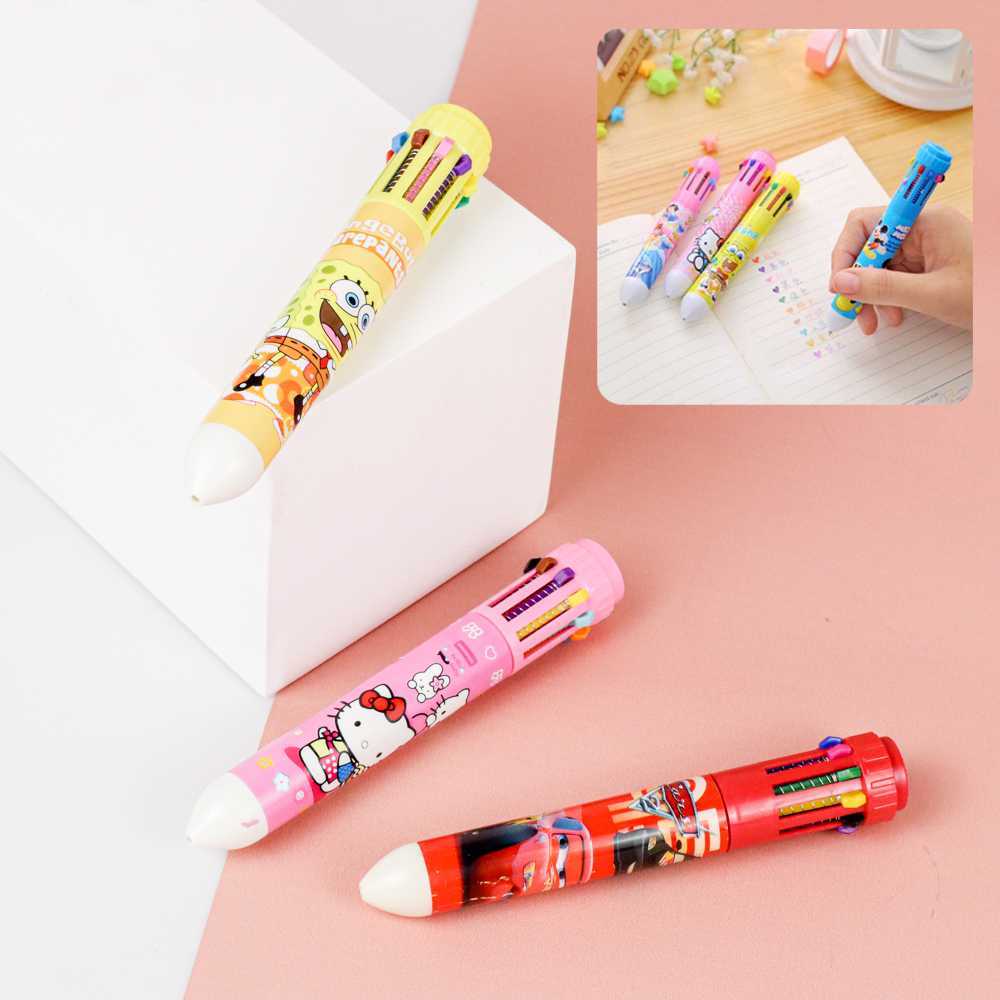 

Pulpen Ballpoint Multi Warna 10 Color Pen 1 PCS - SM-10 - Multi-Color