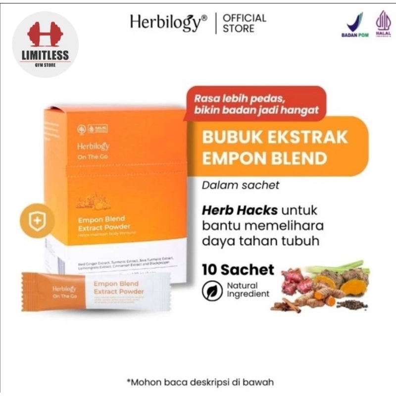 

(PROMO!) Herbilogy Empon Blend On The Go 10 sachet Box ( Jahe Merah Kunyit Kayu Manis)