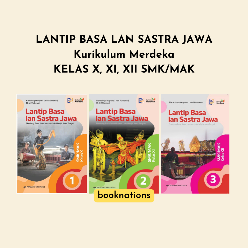 Buku bahasa jawa LANTIP BASA LAN SASTRA JAWA Kelas 10 11 12 X XI XII SMK Kurikulum Merdeka ERLANGGA