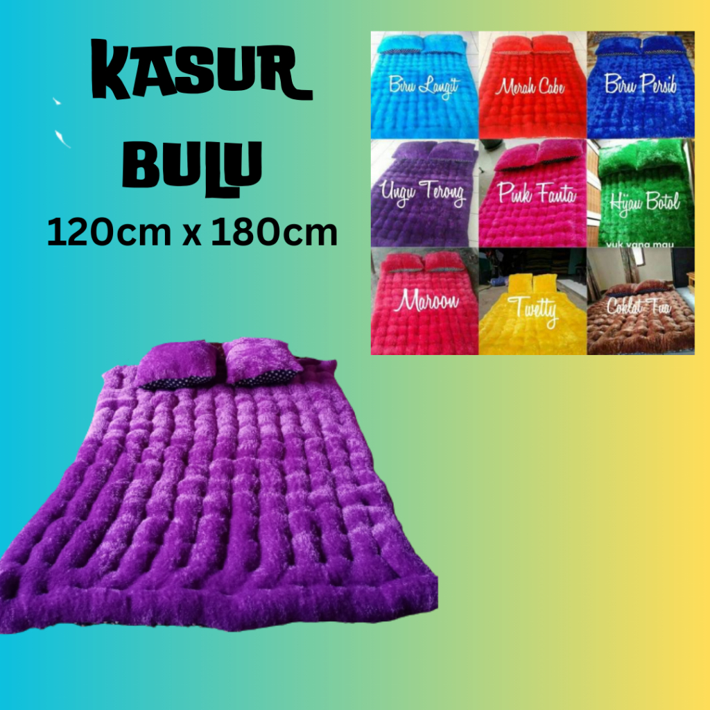 Kasur Bulu Rafsur / Kasur Santai Empuk Free 2 Bantal
