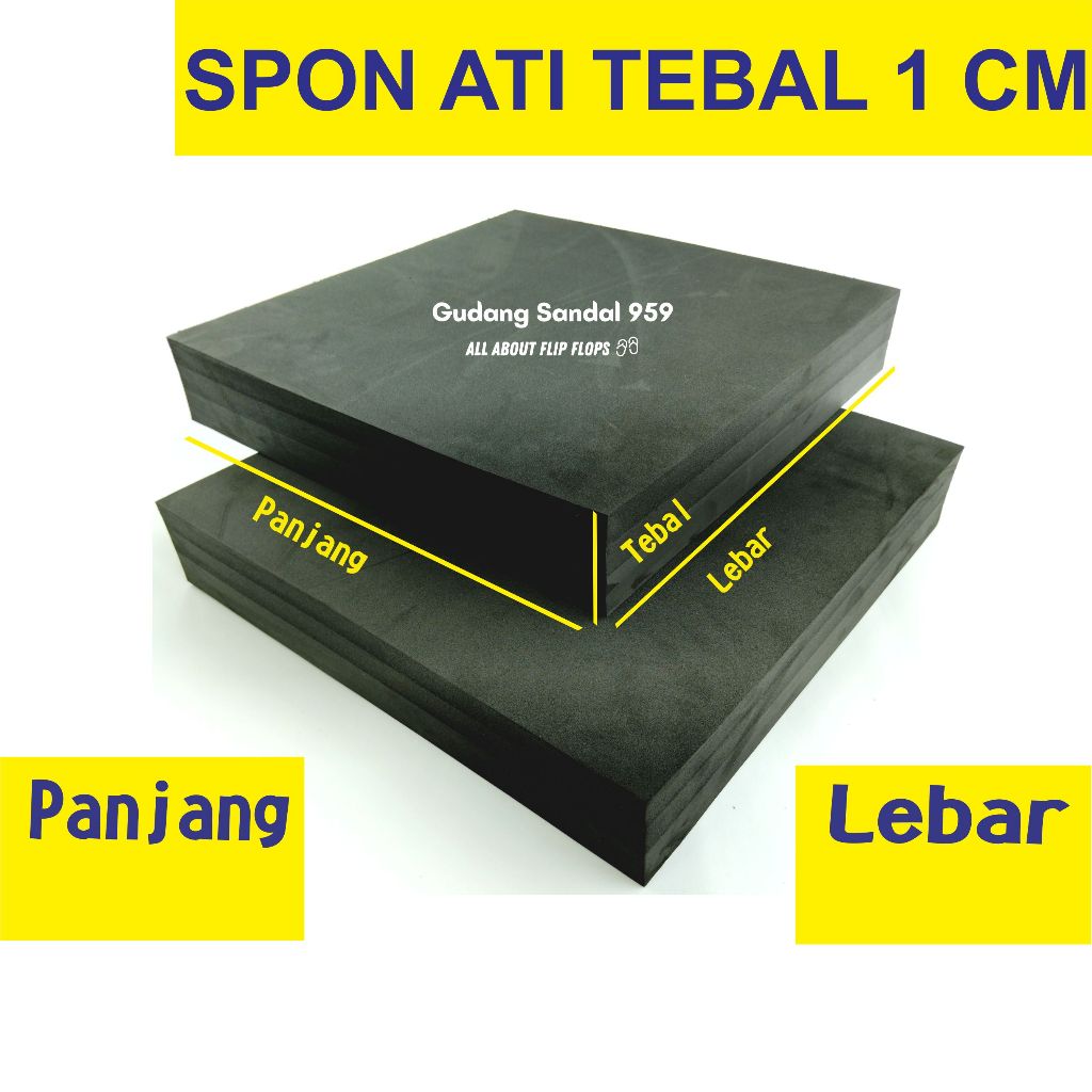 SPON ATI / BUSA ATI / SPON EVA TEBAL 1 CM WARNA HITAM BENTUK PERSEGI