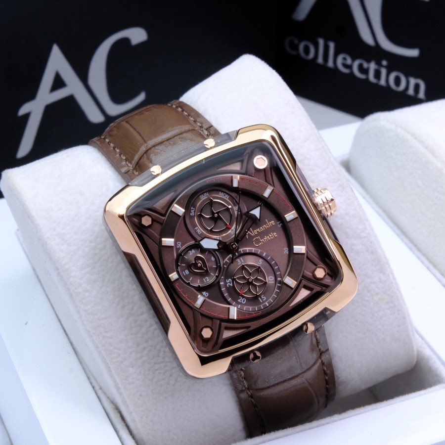 ORIGINAL Jam Tangan Wanita Alexandre Christie AC 3030 / AC3030 Garansi 1 Tahun - Tali Kulit