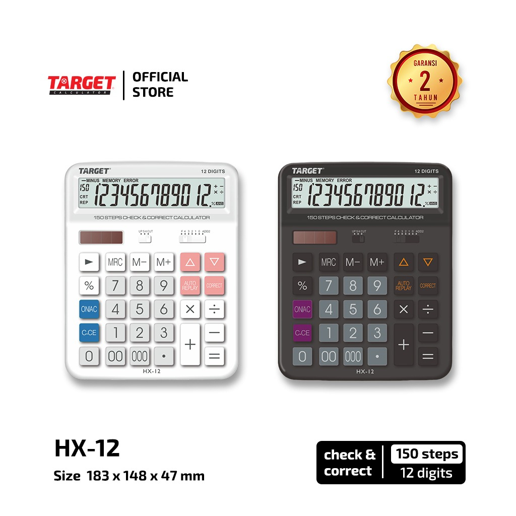 

Kalkulator Target HX-12 | Desktop Calculator | 12 digit