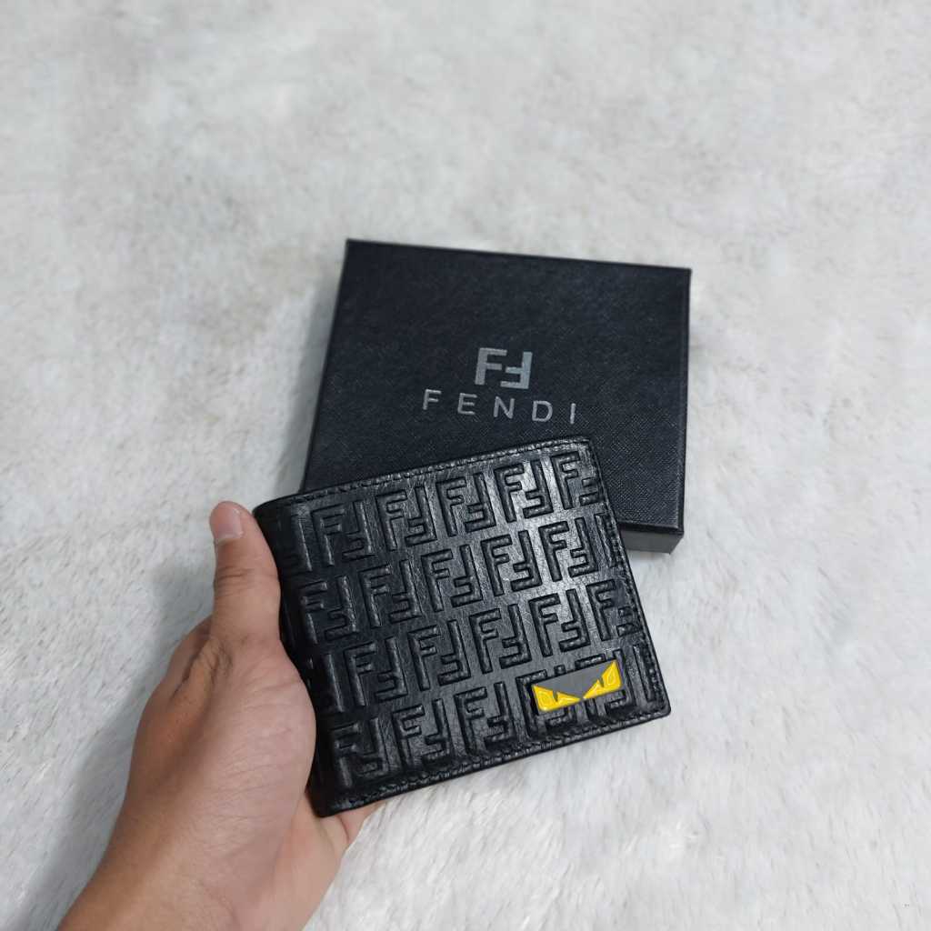 Dompet pendek  fendi pria wanita Dompet lipat fendi kulit asli import