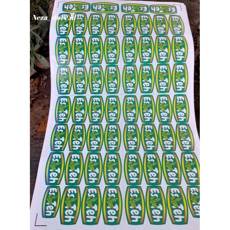 

sticker label cup es teh