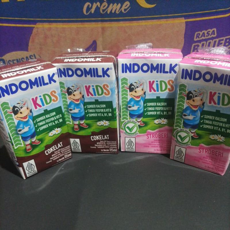 

Indomilk kids susu UHT rasa coklat stoberi 115ml