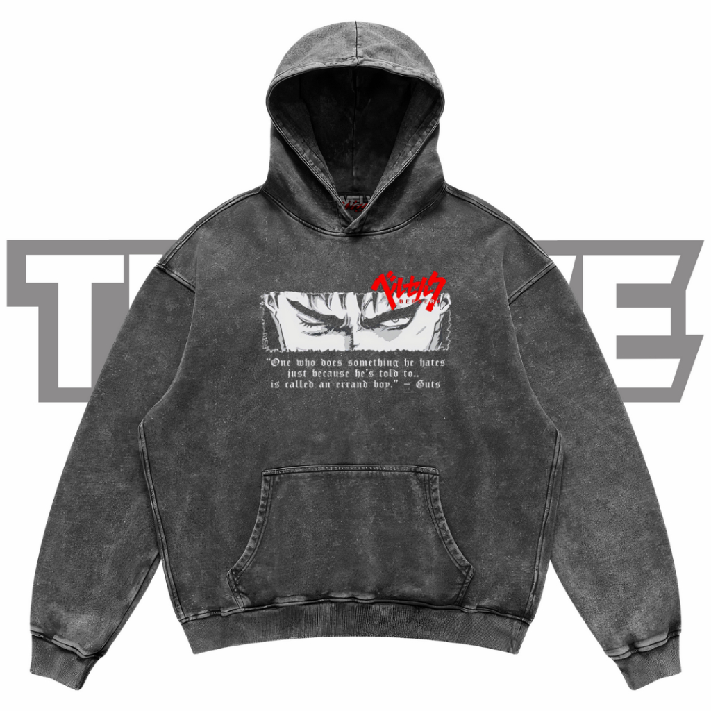 BERSERK Anime Washed Oversize Hoodie | Jaket Hoodie | Hoodie Berserk | Hoodie Unisex
