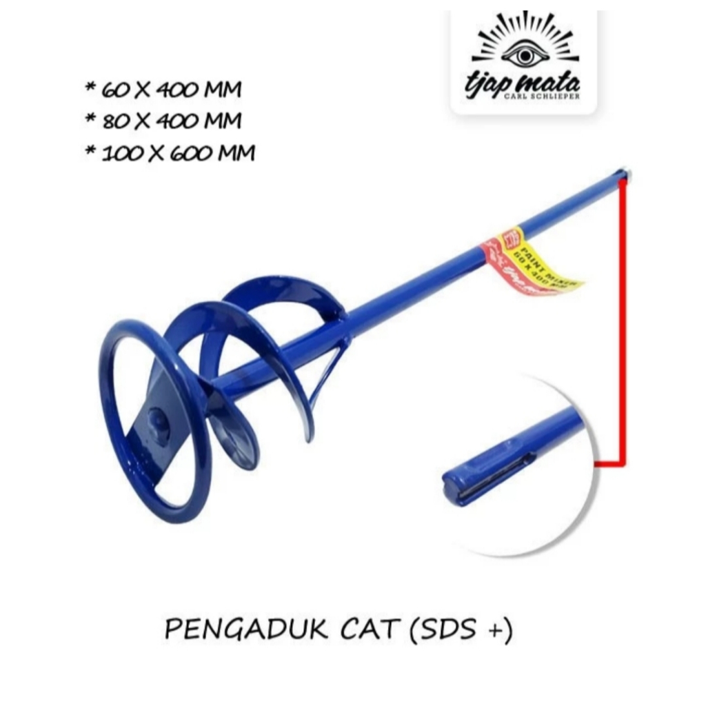 Pengaduk Cat Pengaduk Semen Mortar Tjap Mata SDS Plus 100 X 600 mm