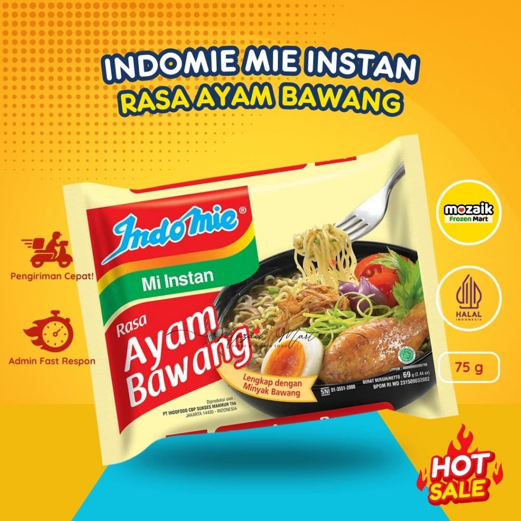 

Indomie Mie Kuah Ayam Bawang Frozen Mart Frozen Food Palembang 75 gr