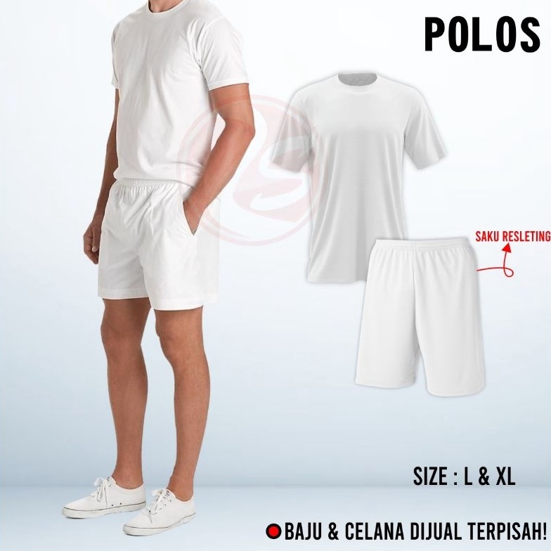 ART O47R Baju celana putih polos kaos training pendek tes akademi polisi tes masuk polri tni celana 