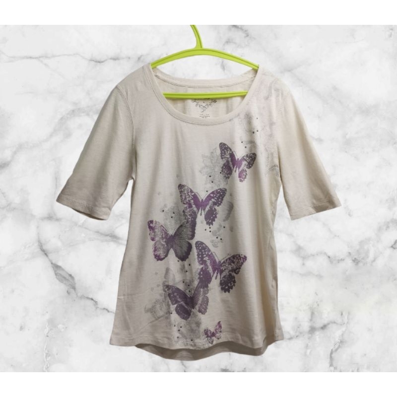 ATASAN BUTTERFLY / KAOS BUTTERFLY /T-SHIRT BUTTERFLY /PAKAIAN MOTIF BUTTERFLY /BLOUSE BUTTERFLY