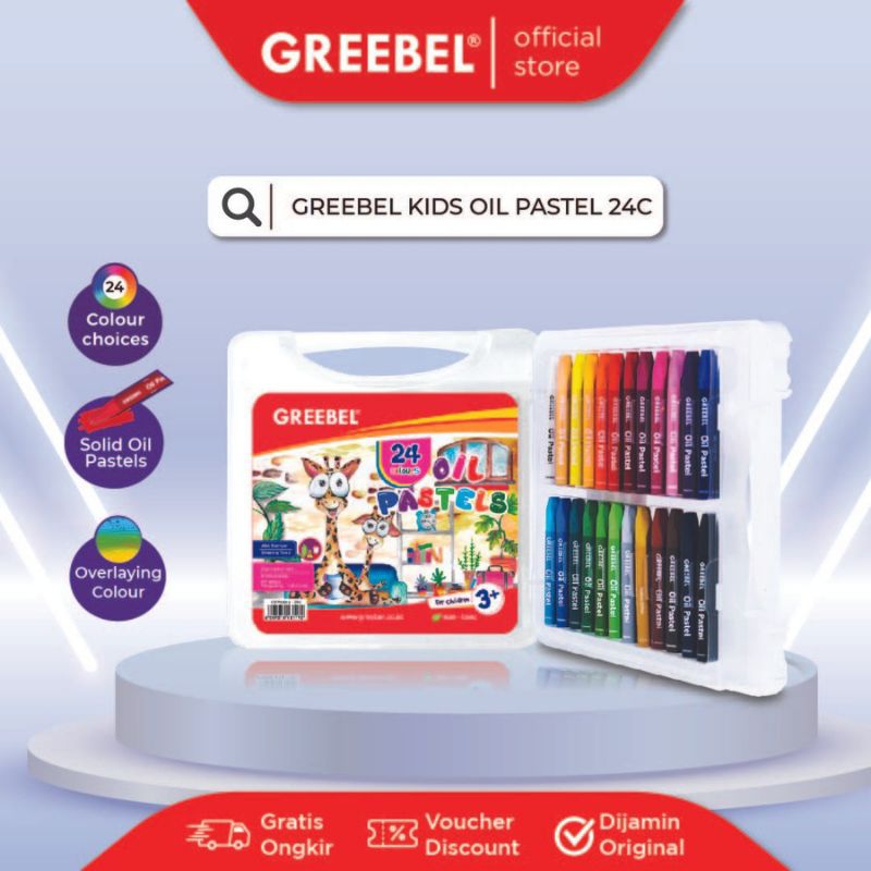 

Crayon Greebel 24 Warna / Oil Pastel Greebel 24 Warna Non Toxic