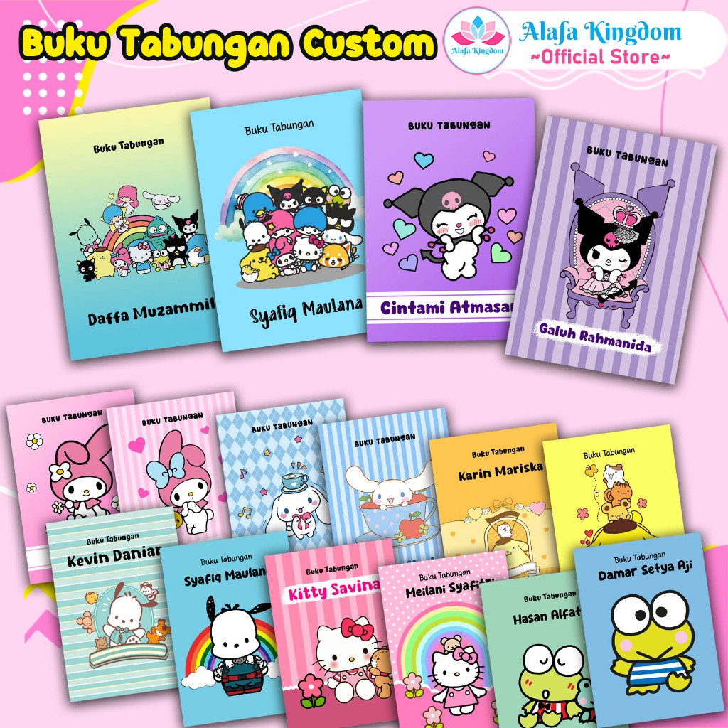 

Alafakingdom Buku Tabungan Anak Custom Tema Sanrio