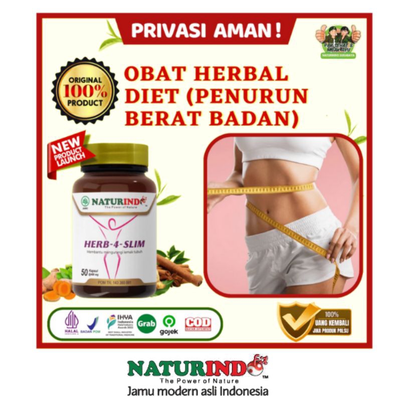 Obat Diet Ampuh Obat pelangsing alami BPOM MUI  HALAL slim HERB 4 SLIM  Obat Pelangsing