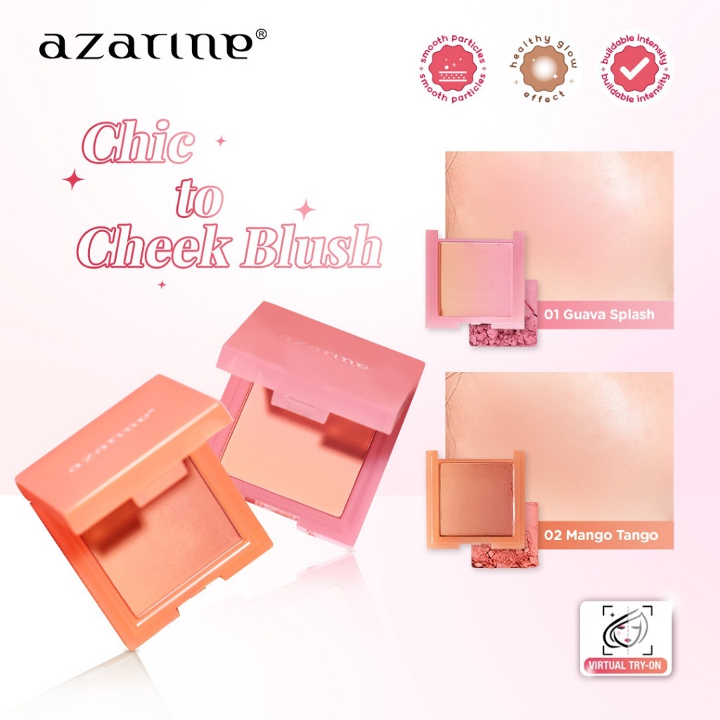 Azarine Chic to Cheek Blush Powder Blush On | Blush On | Kosmetik | Dekoratif Make Up | Kosmetik | M
