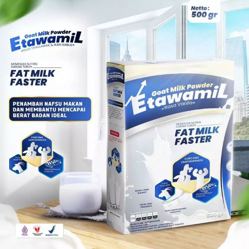 

susu ETAWAMIL weight gain susu penambah nafsu makan/penggemuk dan berat badan BPOM HALAL 500GR