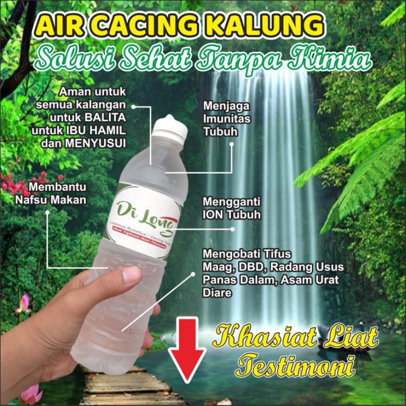 air cacing kalung dilong 600 ML herbal tiphus demam DBD lambung dll