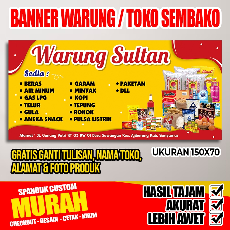 BANNER SPANDUK WARUNG SEMBAKO BANNER TOKO SEMBAKO TOKO KELONTONG