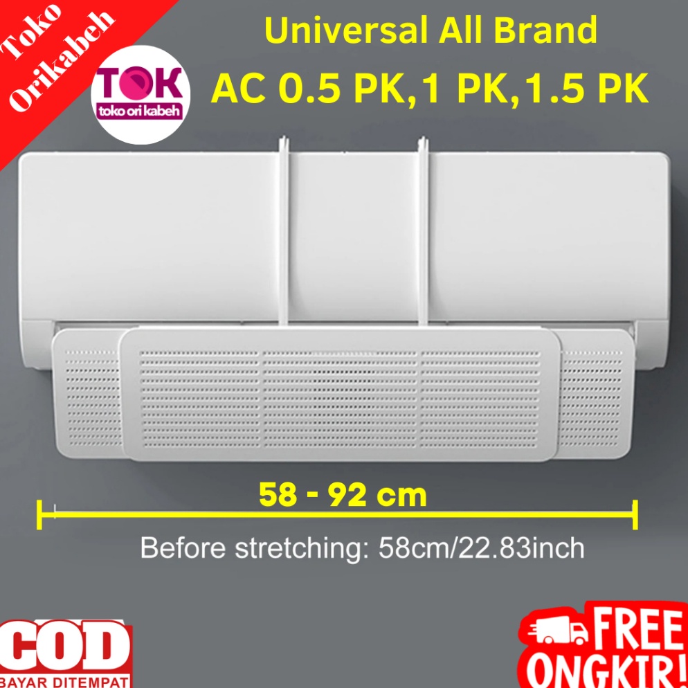 KODE T1F2 Talang AC Reflektor Cover Penahan Hembusan Angin Indoor AC Penghalang Hembusan AC Kamar Ru