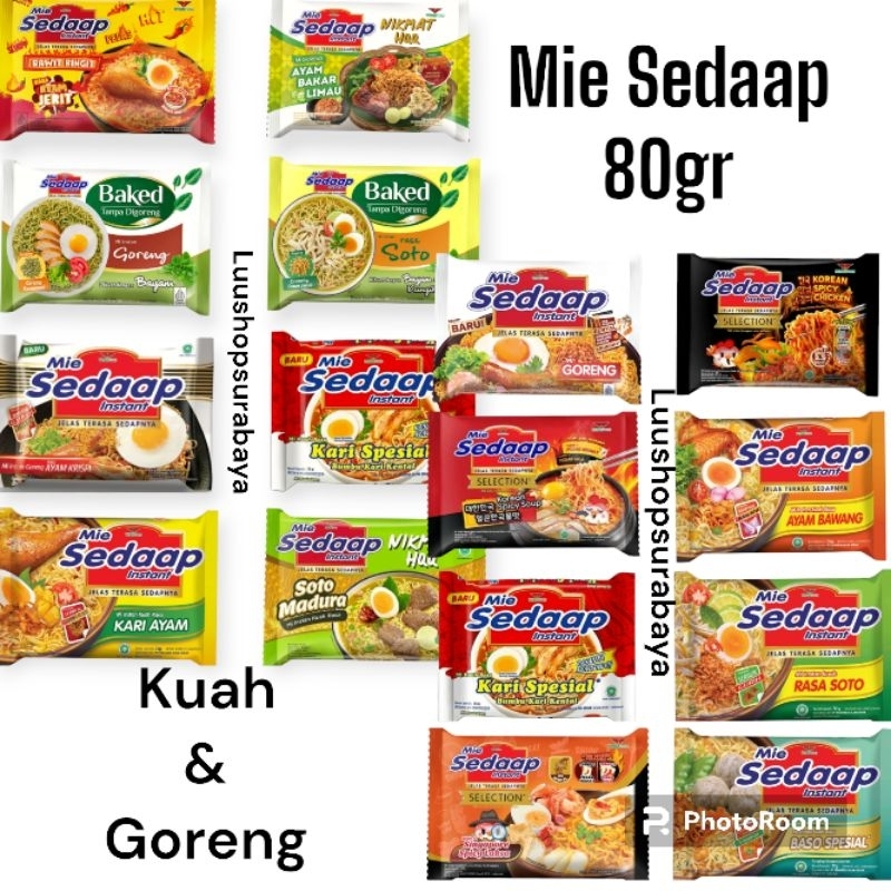 

Mi Sedap Mie Sedaap Instan Kuah/Goreng 80gr