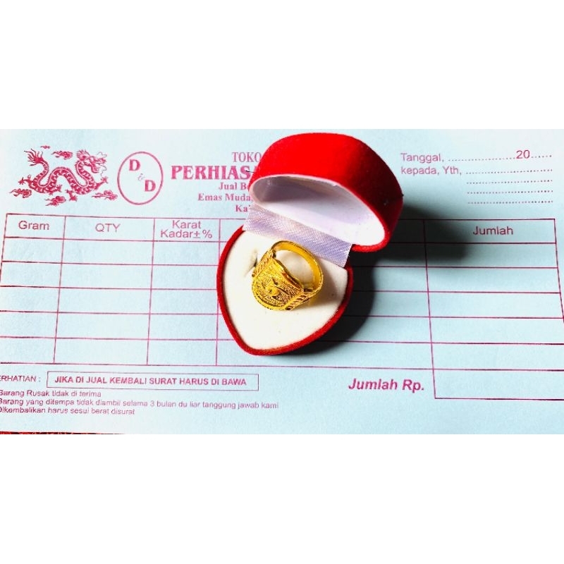 CINCIN WANITA PELAT MEDAN EMAS24K IMPOR FREE SURAT