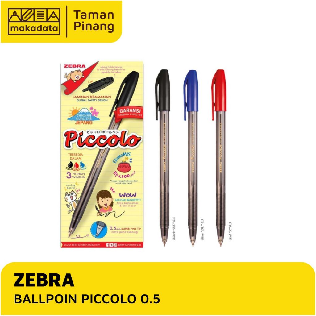 

BALLPOINT / PULPEN ZEBRA PICCOLO 0.5 (1PAK)