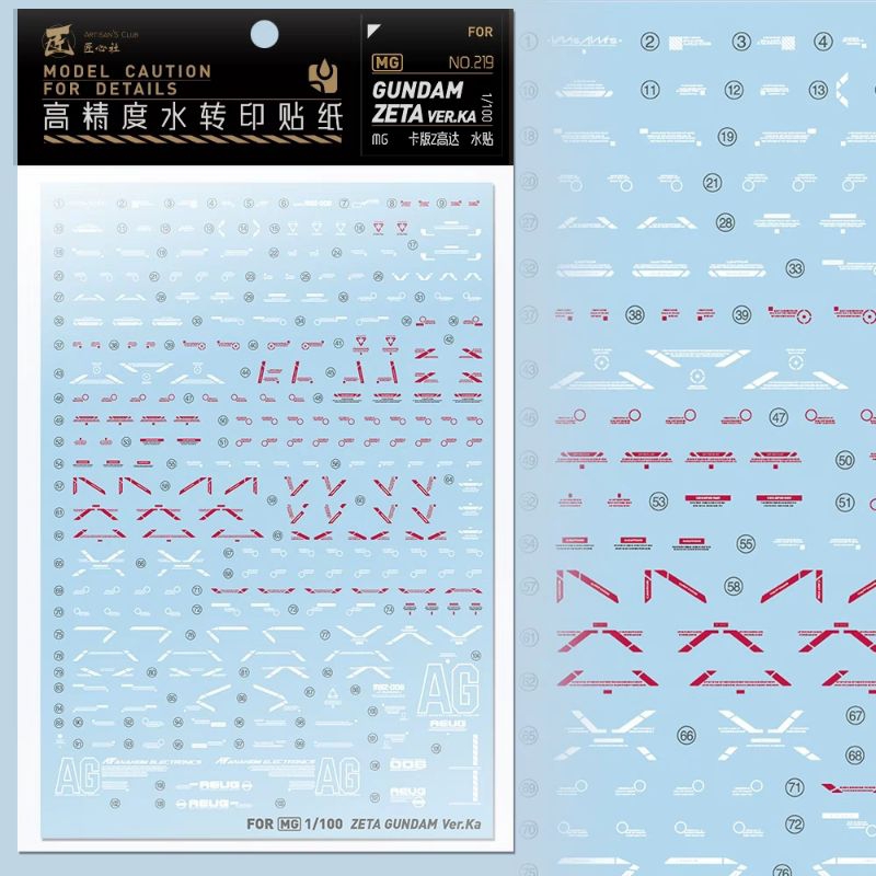 MG ZETA GUNDAM VER.KA WATER DECAL ARTISAN'S CLUB