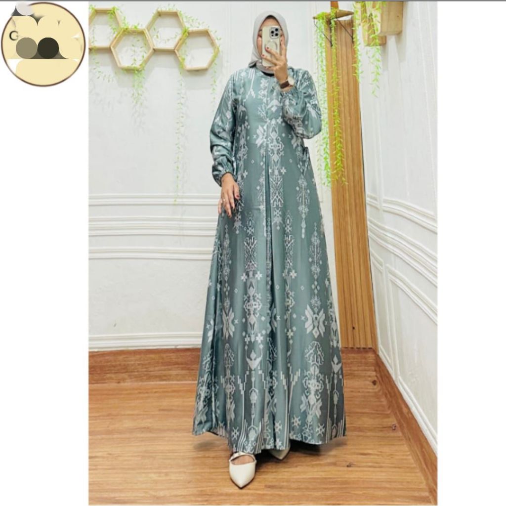 Dress Gamis Denada Resleting Busui Baju Wanita Pakaian Wanita