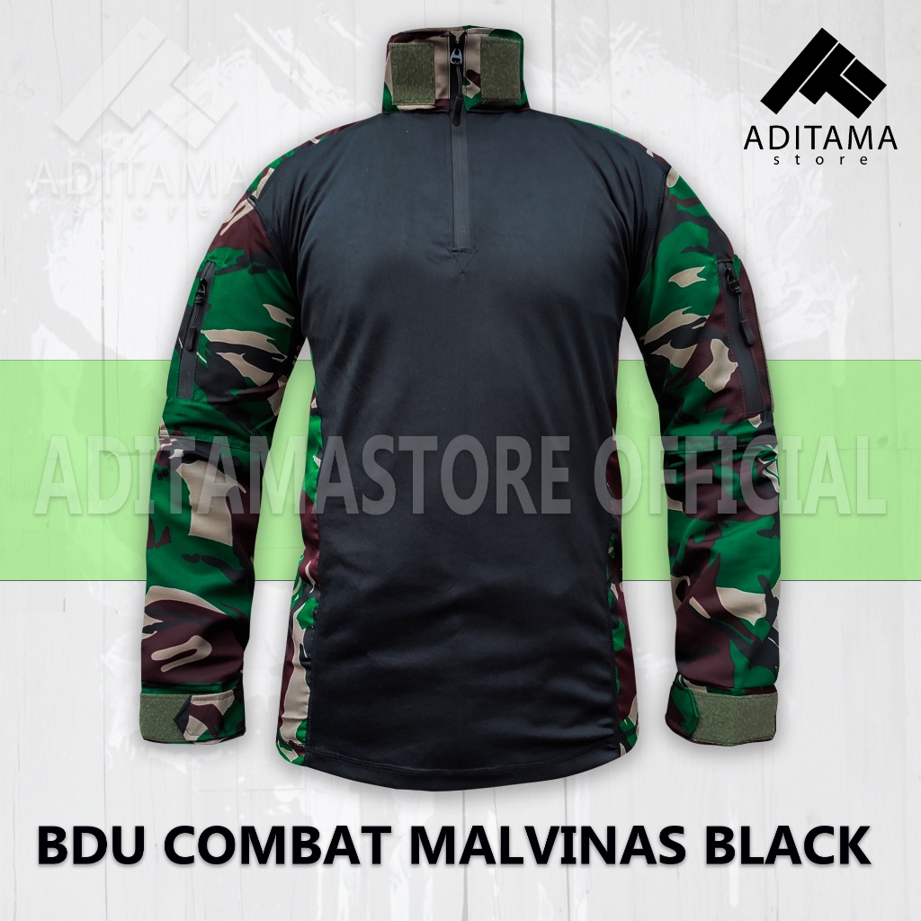 Baju Kaos Full Dryfit BDU Loreng Malvinas Lengan Panjang Lapangan Pria