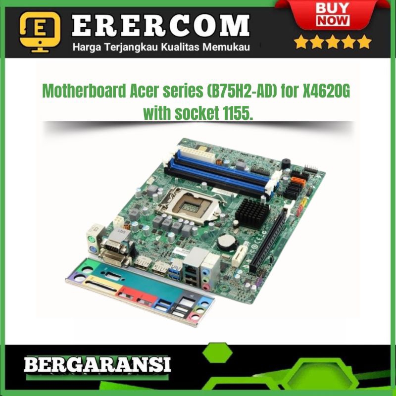 Mobo Motherboard Acer B75H2-AD 1155 4 Slot Ram USB 3.0